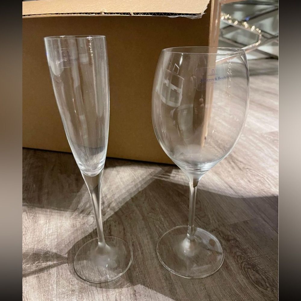 Villeroy & Boch Set of 6 Champagne Flute & Set of 6 Wine Glasses